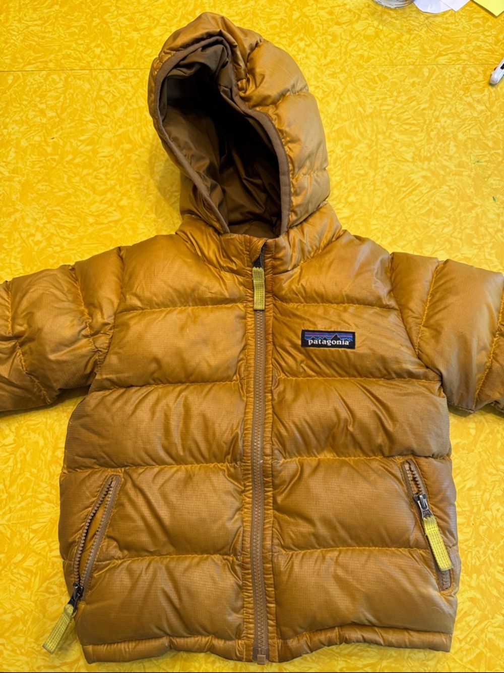 Patagonia Baby Hi-Loft Down Sweater™ Hoody - Mustard Brown